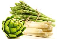 Asperges et légumes verts